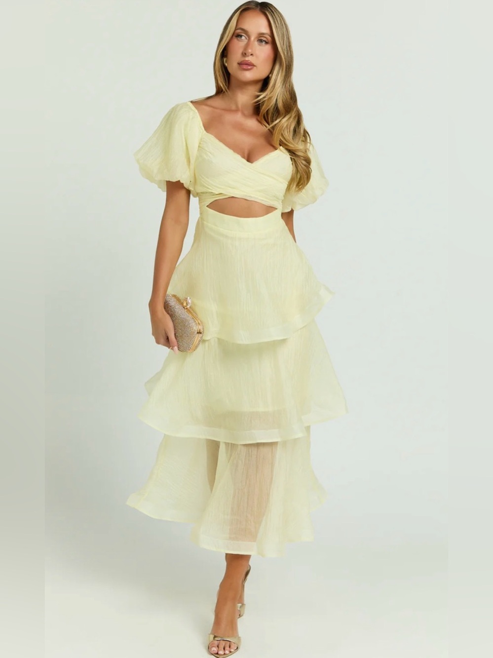 Showpo Yellow Giselle Midi Dress